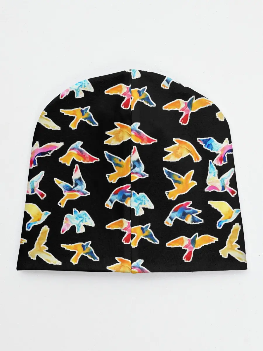 Детская шапка / парящие акварельные птицы