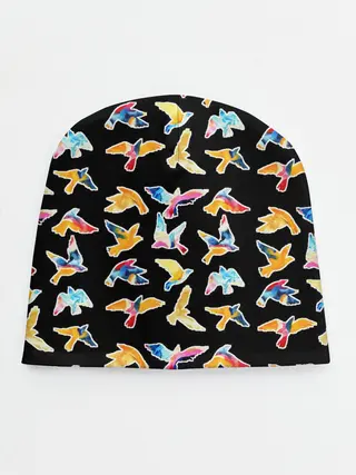 Детская шапка / парящие акварельные птицы