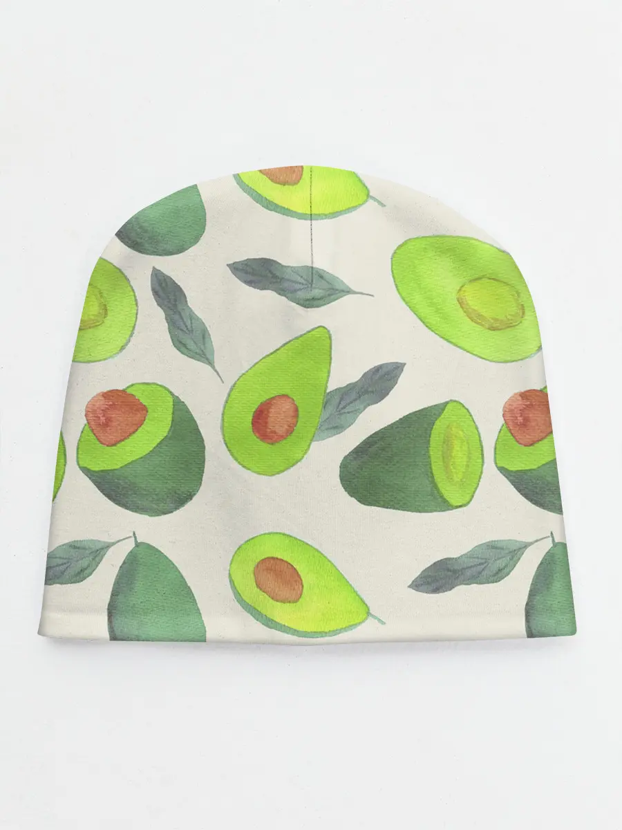 Детская шапка / Авокадо - фруктовый паттерн
