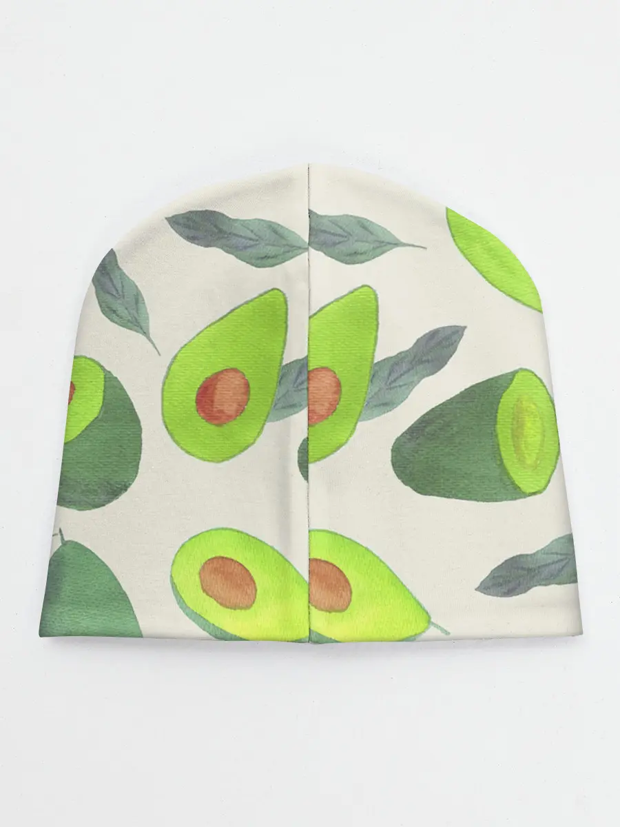 Детская шапка / Авокадо - фруктовый паттерн