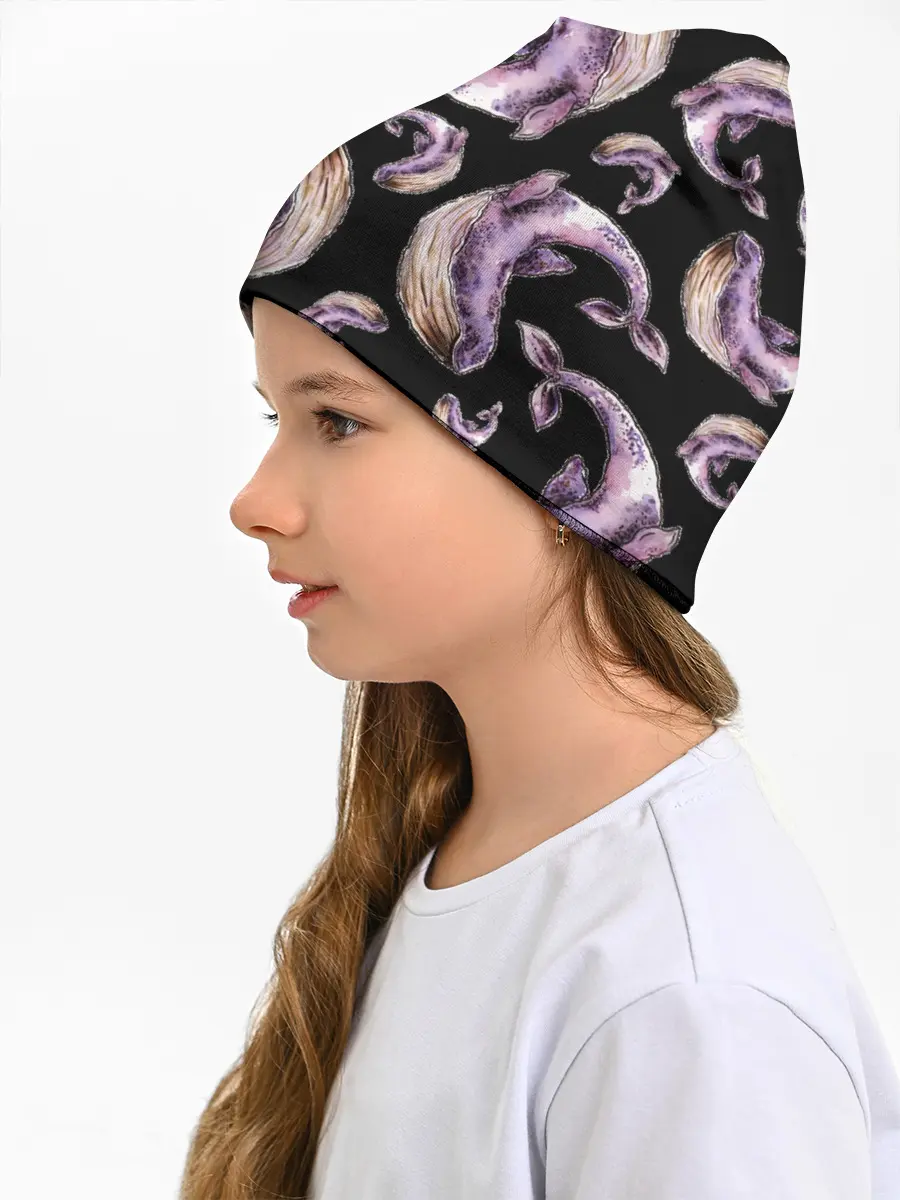 Детская шапка / Лиловые киты