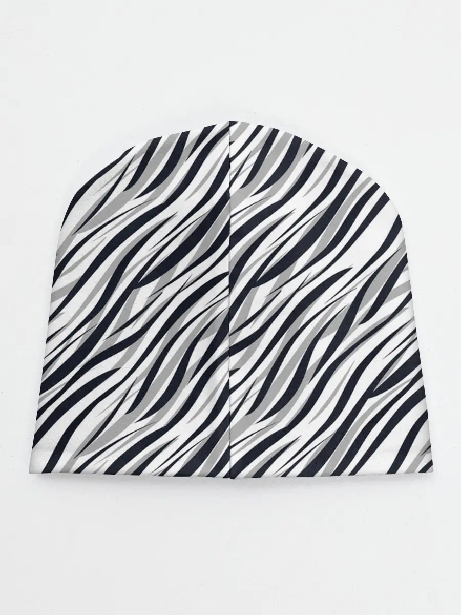 Детская шапка / Черно-белый полосатый тигровый