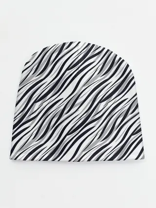 Детская шапка / Черно-белый полосатый тигровый