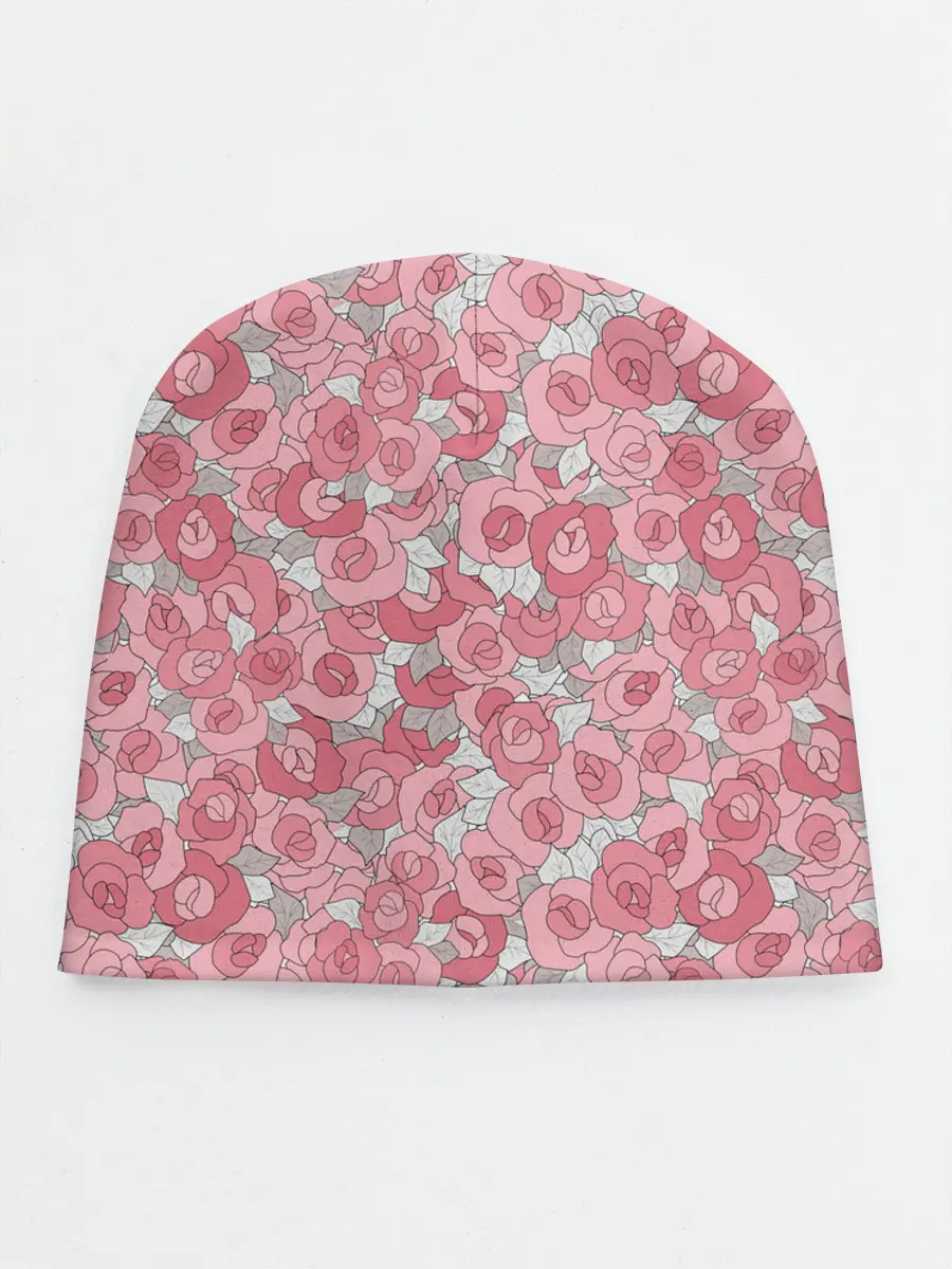 Детская шапка / Нежно коралловые розы