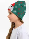 Детская шапка / зимний кролик и снежинки