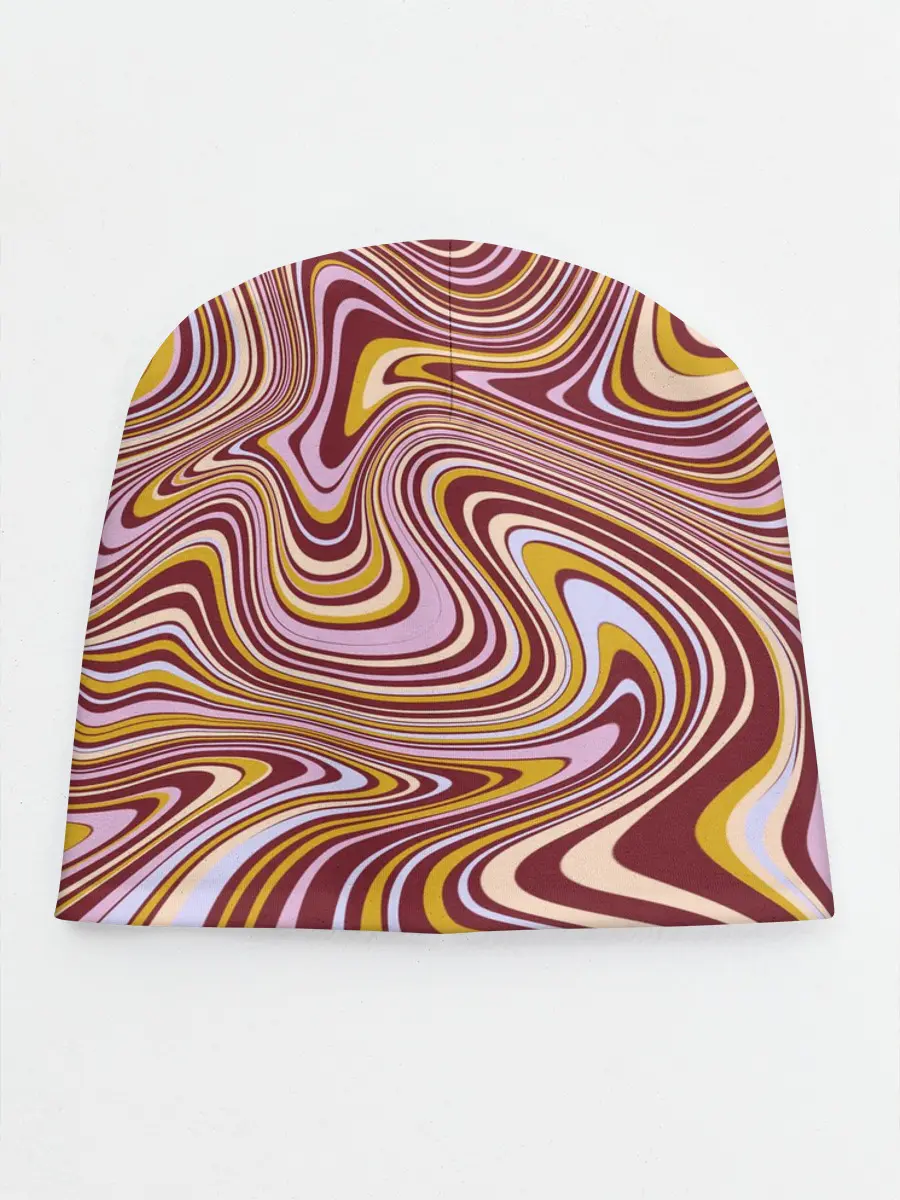 Детская шапка / Красно-золотые разводы красок паттерн