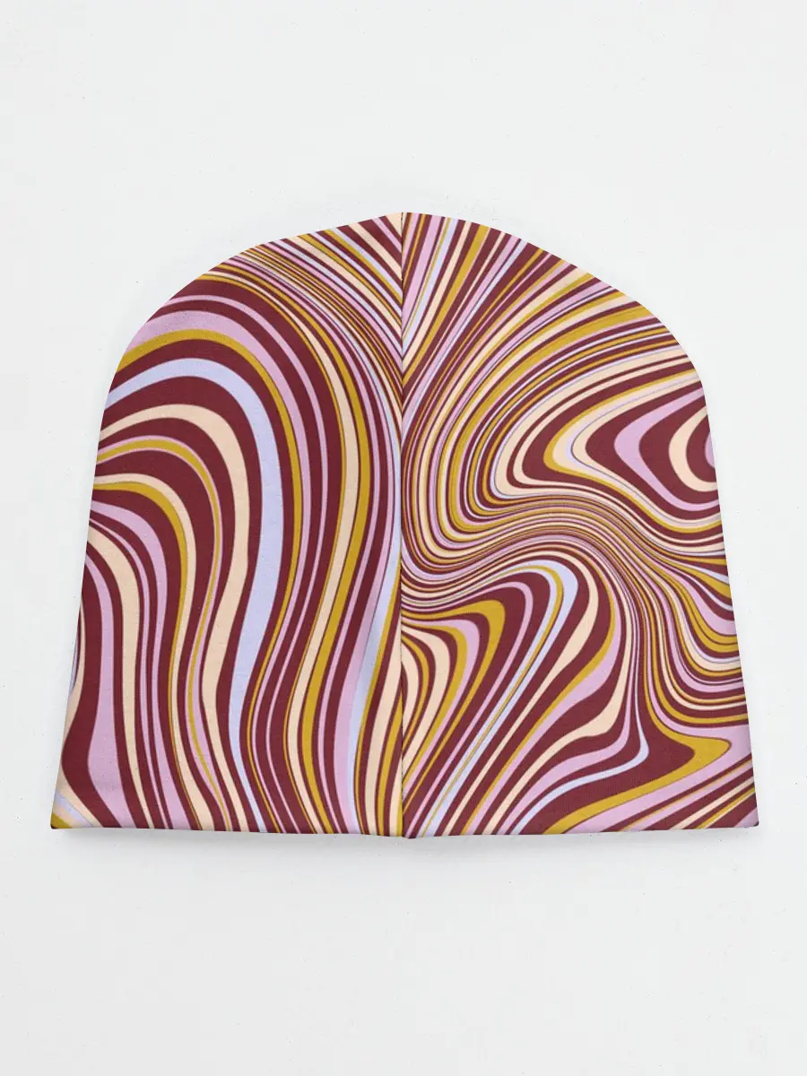 Детская шапка / Красно-золотые разводы красок паттерн