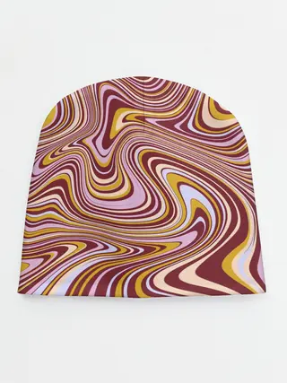 Детская шапка / Красно-золотые разводы красок паттерн