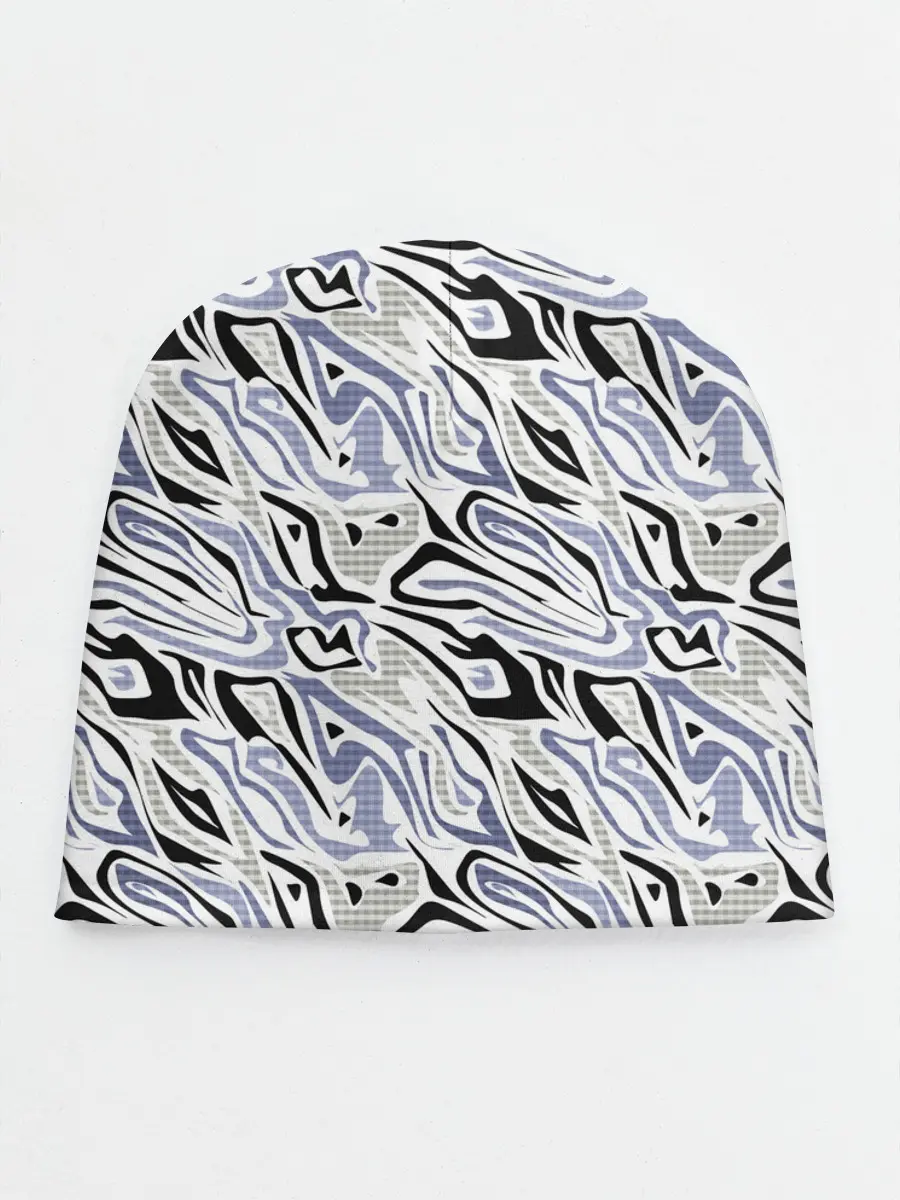 Детская шапка / Абстрактный сиренево-черный