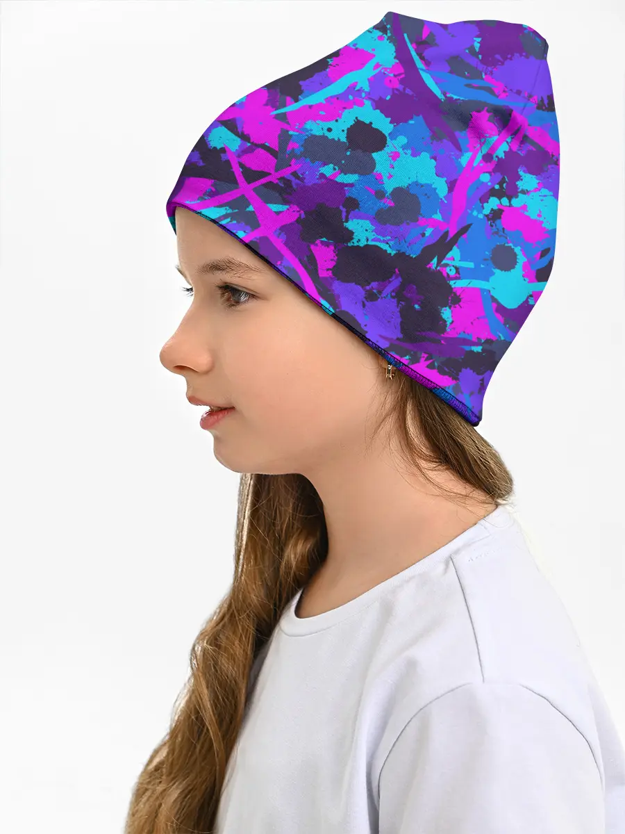 Детская шапка / Неоновые кляксы