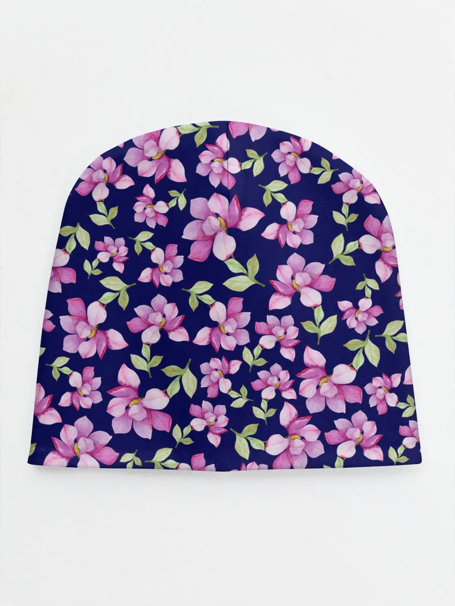 Детская шапка / Акварельные цветы Магнолии