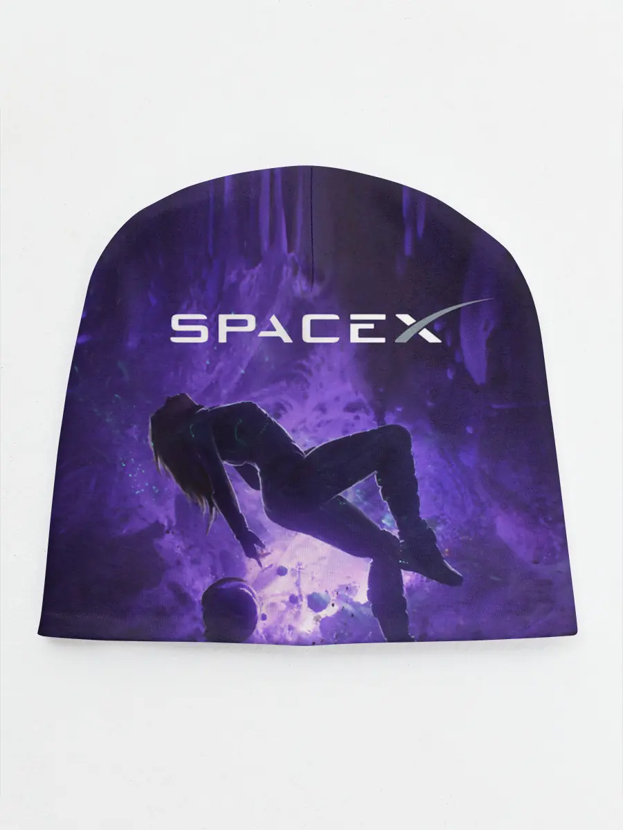Детская шапка / Space X Girl in zero gravity