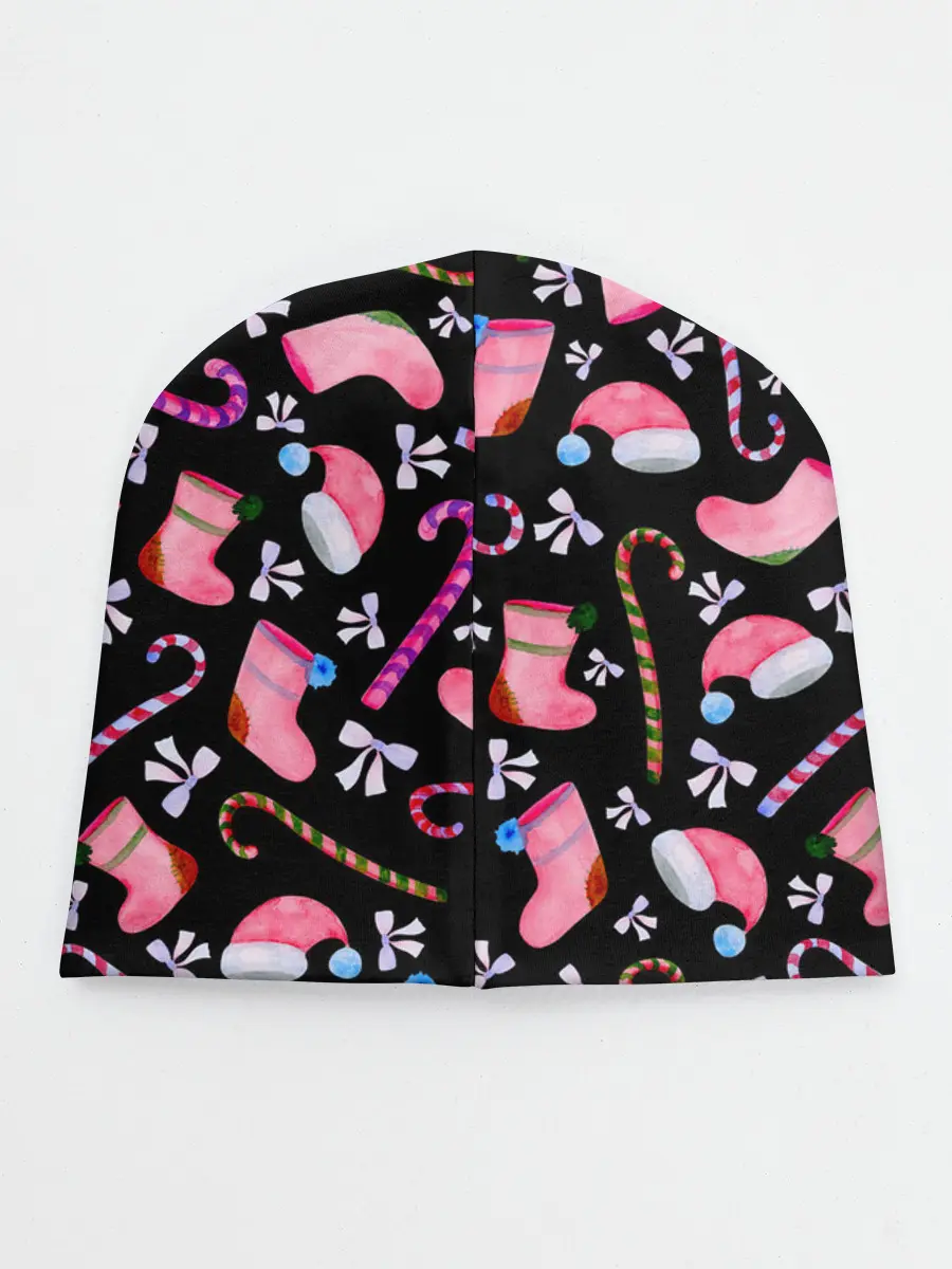 Детская шапка / Новогодняя ночь, акварельный узор