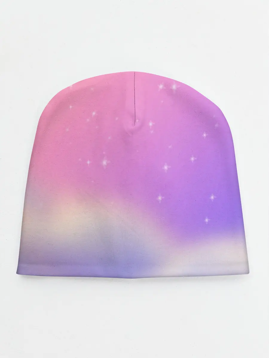 Детская шапка / Звёздное небо розовый закат