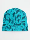 Детская шапка / Синий камуфляж с дельфинами
