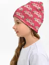 Детская шапка / Красные розы паттерн