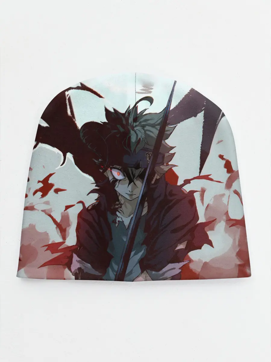 Детская шапка / Аста в режиме демона черный клевер