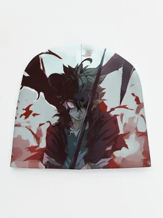 Детская шапка / Аста в режиме демона черный клевер