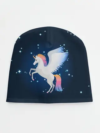 Детская шапка / Милый пегас единорог с радужной гривой