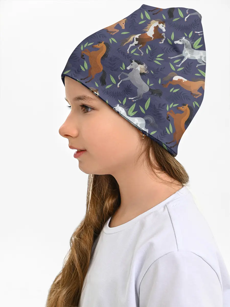 Детская шапка / Лошадки узор