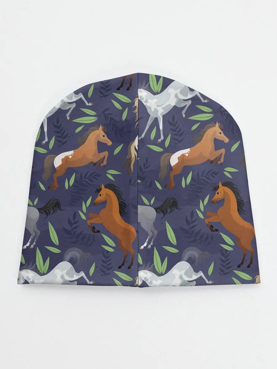 Детская шапка / Лошадки узор