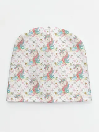 Детская шапка / Единороги паттерном
