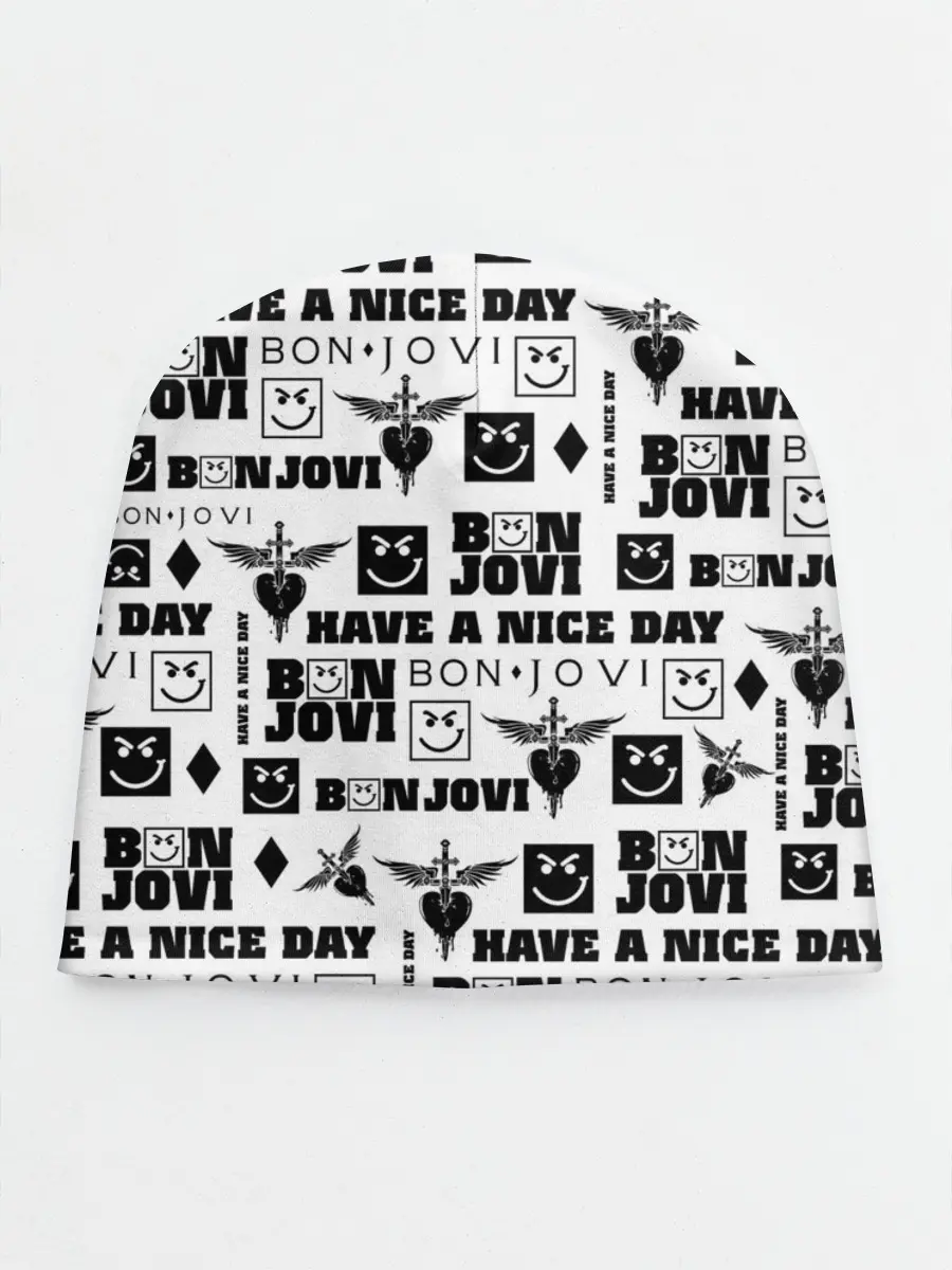 Детская шапка / BON JOVI ЛОГОБОМБИНГ | БОН ДЖОВИ ПАТТЕРН