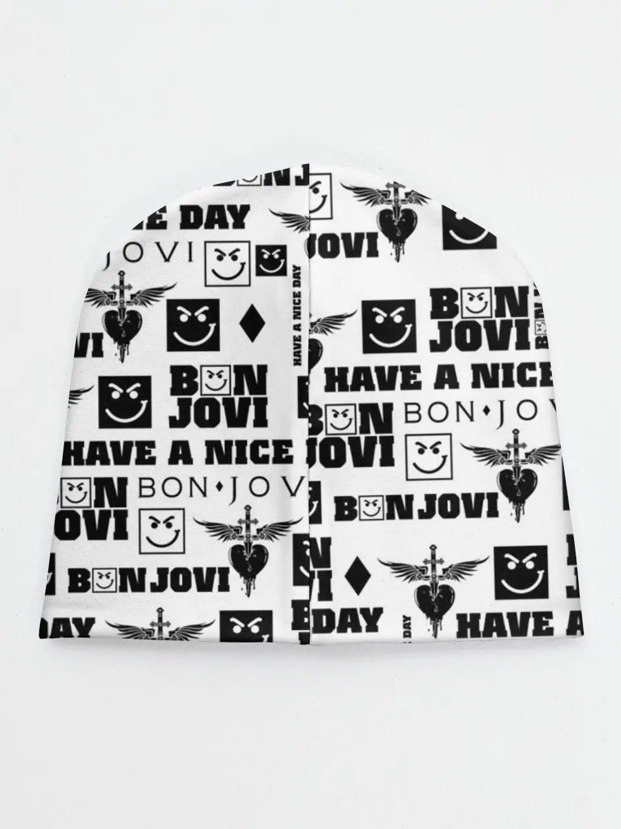 Детская шапка / BON JOVI ЛОГОБОМБИНГ | БОН ДЖОВИ ПАТТЕРН