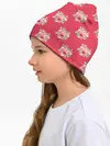 Детская шапка / Красные цветы розы