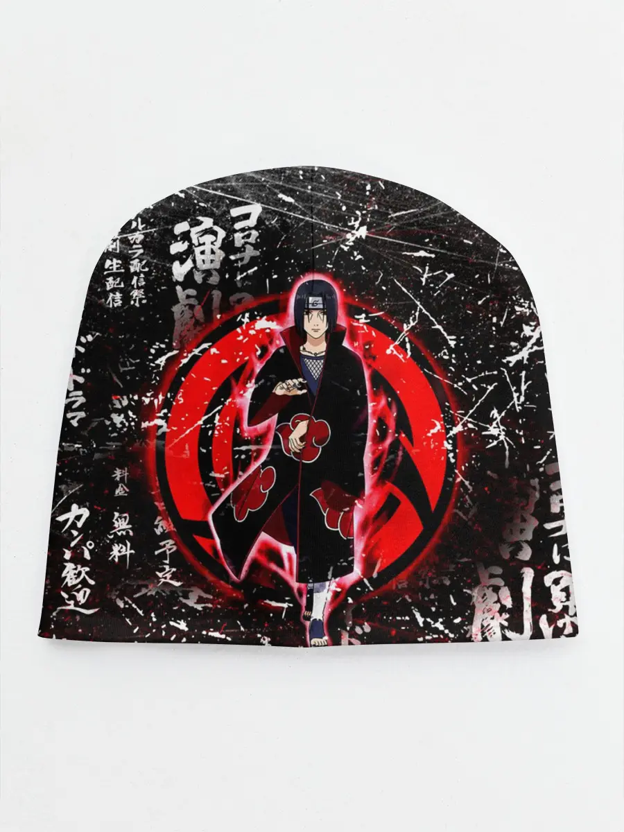 Детская шапка / ИТАЧИ УЧИХА ИЕРОГЛИФЫ гранж