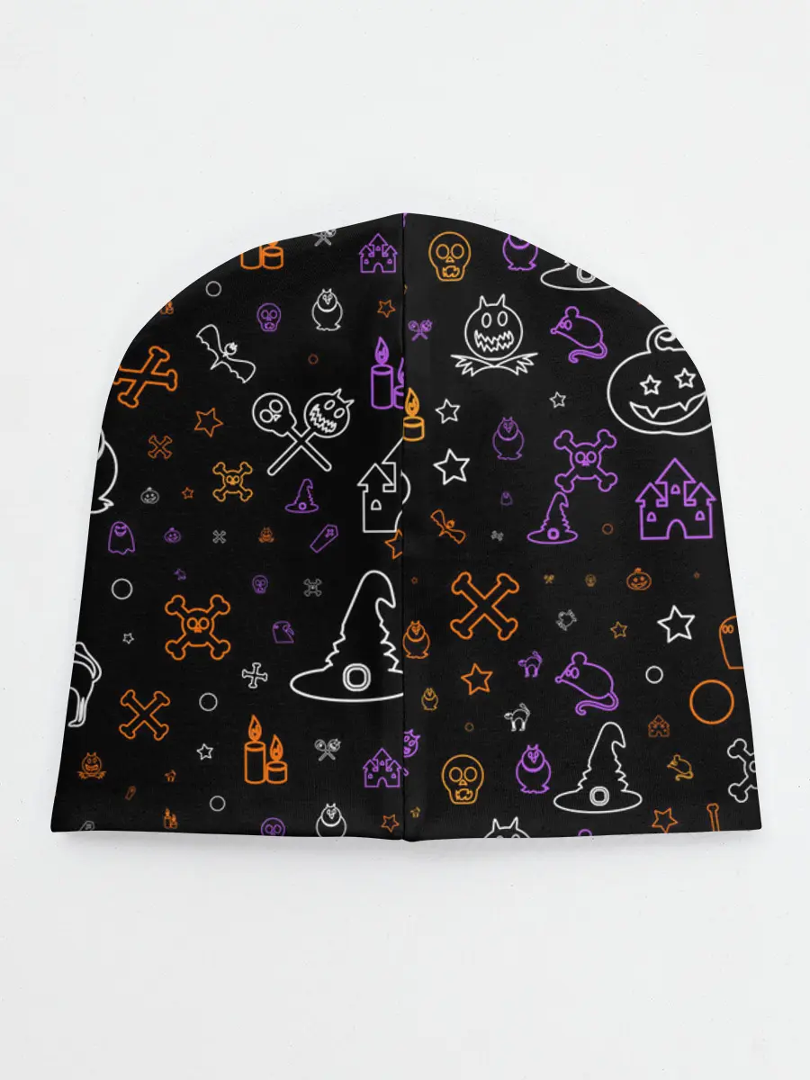 Детская шапка / ХЕЛЛОУИН ПАТТЕРН НЕОН / HALLOWEEN NEON
