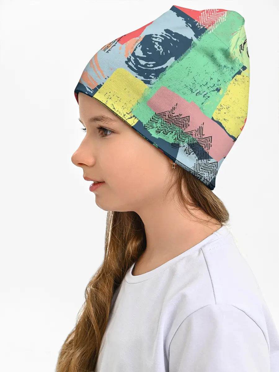 Детская шапка / Желто-зеленый тай-дай