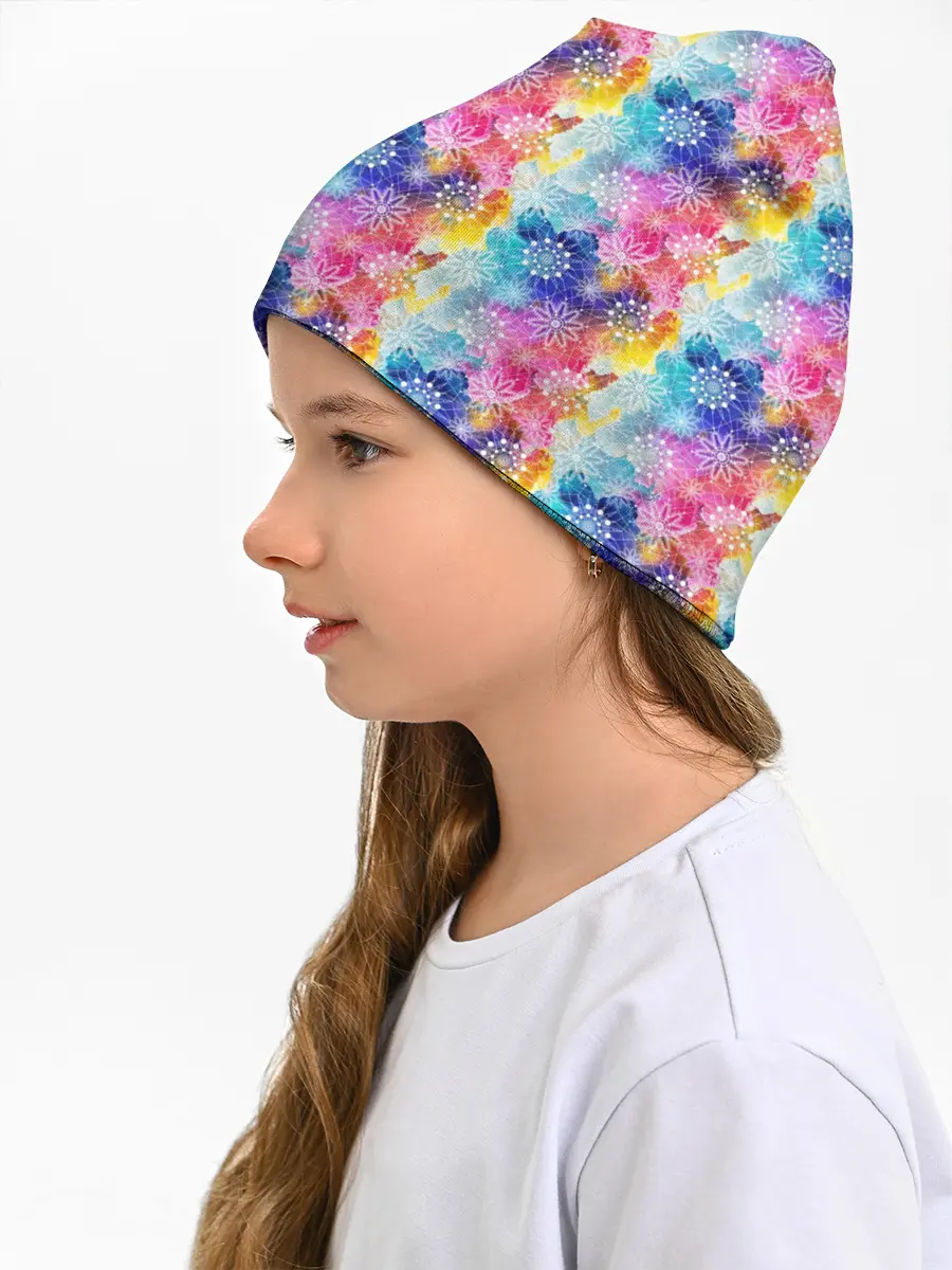 Детская шапка / Радужные Снежные Узоры