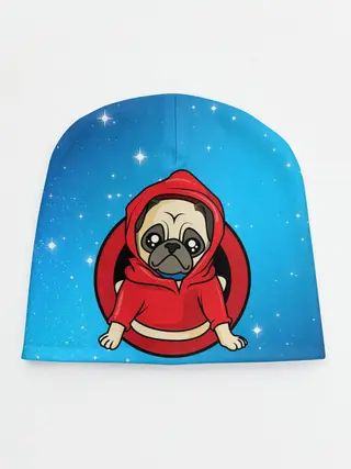 Детская шапка / Мопс в толстовке