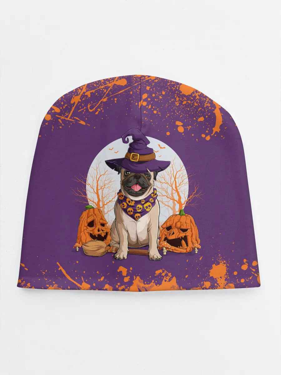 Детская шапка / МОПС НА ХЭЛЛОУИН