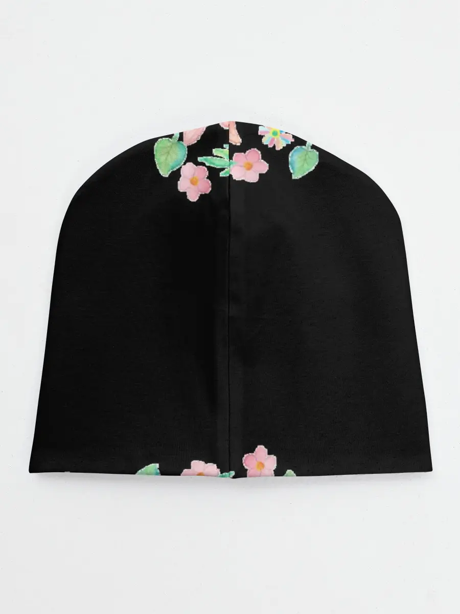 Детская шапка / Рамка из розовых и зеленых листьев