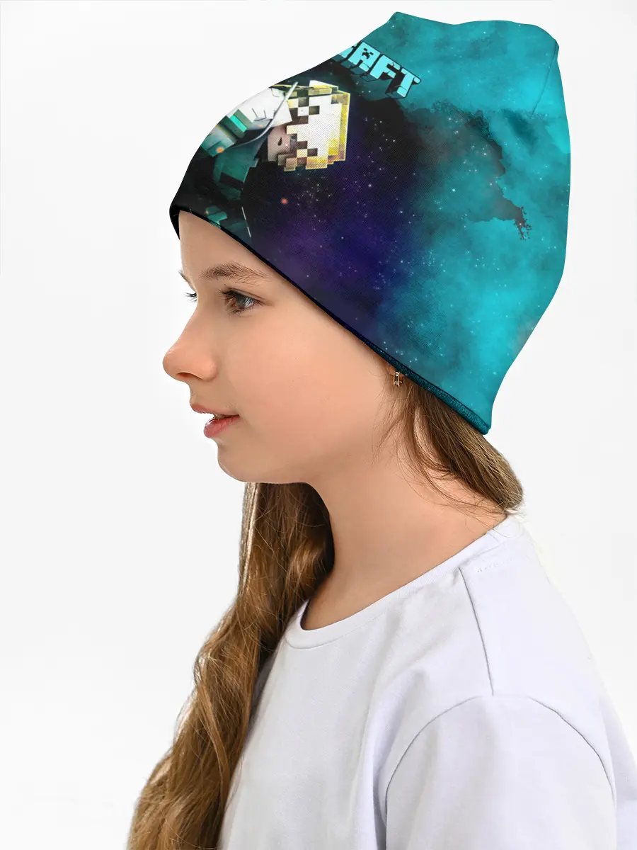 Детская шапка / Стив в космосе - Майнкрафт