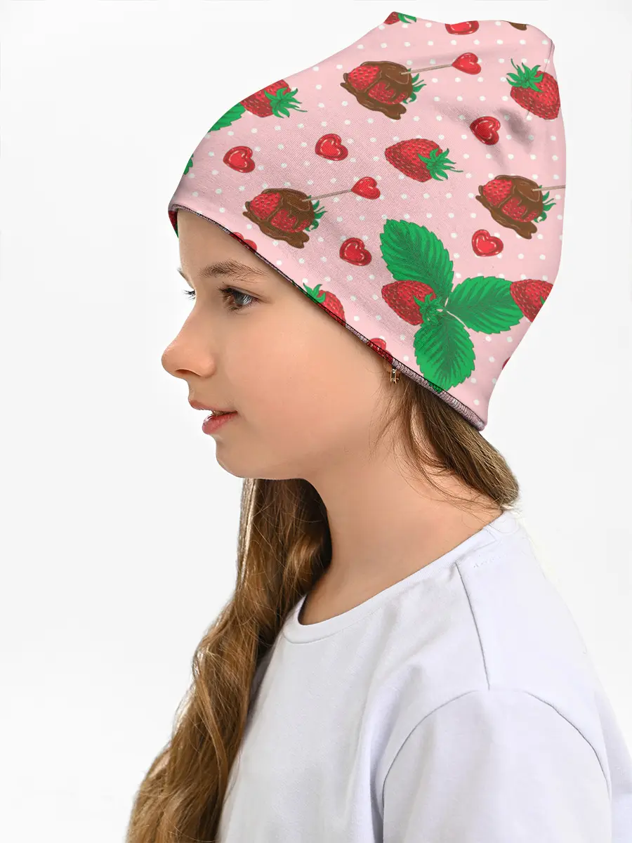 Детская шапка / Клубника в шоколаде