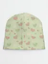 Детская шапка / Сердечки на светло зеленом фоне