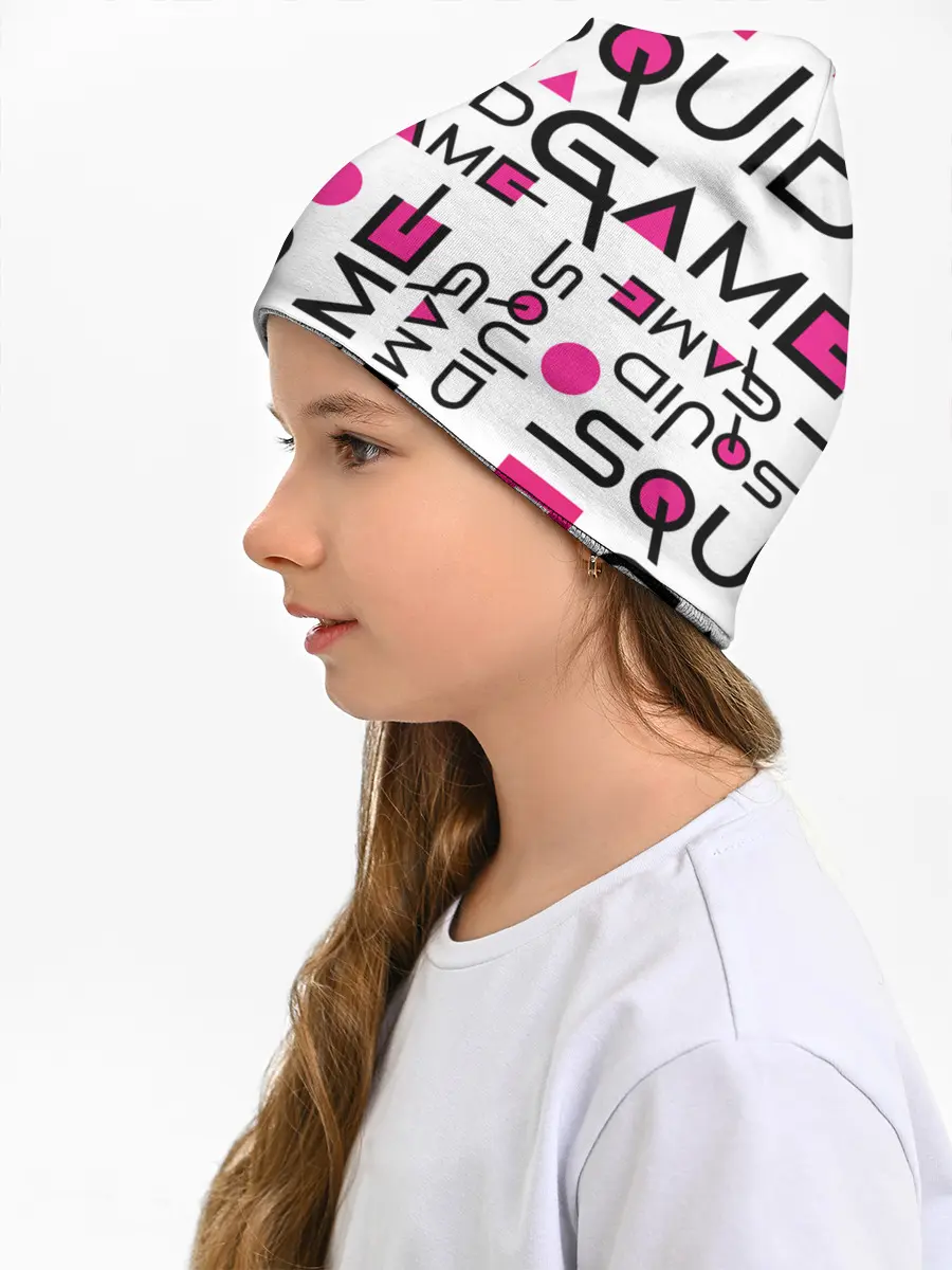 Детская шапка / ИГРА В КАЛЬМАРА УЗОР И ПАТТЕРН ЛОГО