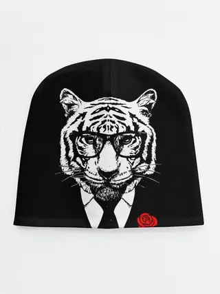 Детская шапка / Тигр с красной розой
