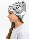 Детская шапка / Белый снежный тигр