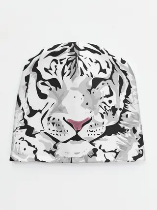 Детская шапка / Белый снежный тигр