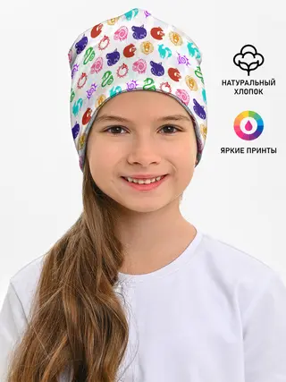 Детская шапка / 7 СМЕРТНЫХ ГРЕХОВ ЦВЕТНОЙ ПАТТЕРН СИМВОЛЫ