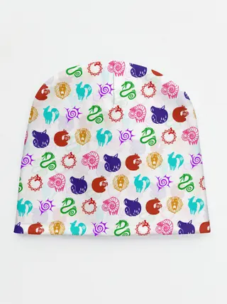 Детская шапка / 7 СМЕРТНЫХ ГРЕХОВ ЦВЕТНОЙ ПАТТЕРН СИМВОЛЫ