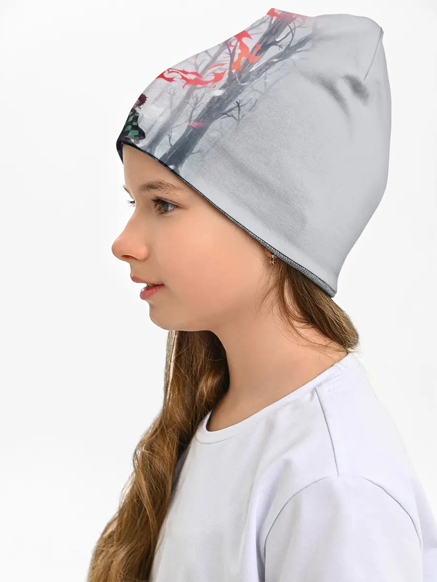 Детская шапка / KIMETSU NO YAIBA красный след