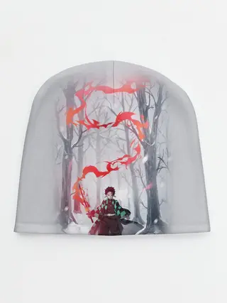 Детская шапка / KIMETSU NO YAIBA красный след