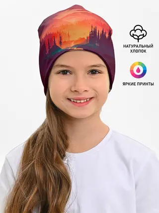 Детская шапка / Minimal forest sunset