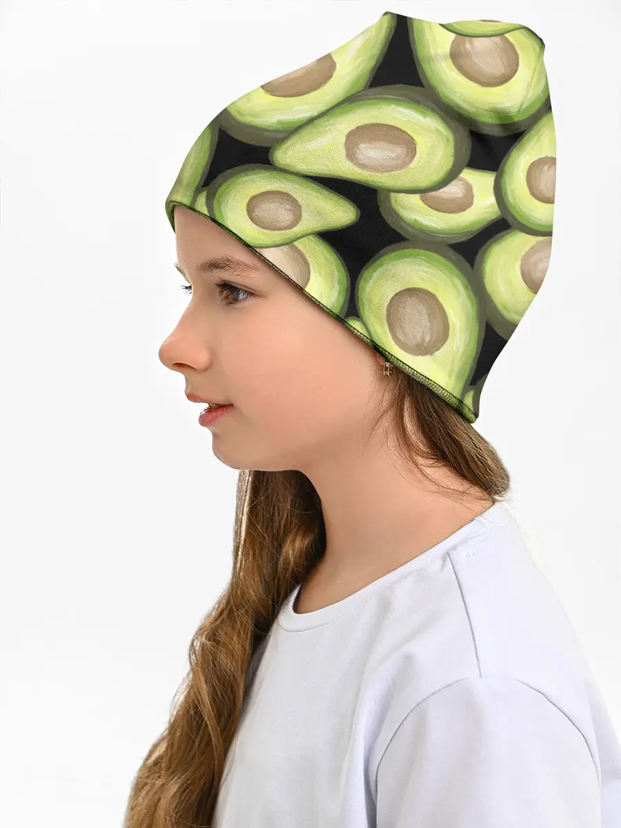 Детская шапка / Avocado background