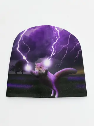Детская шапка / Кот и Молнии